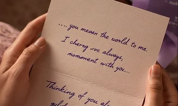 Her hands holding the handwritten letter