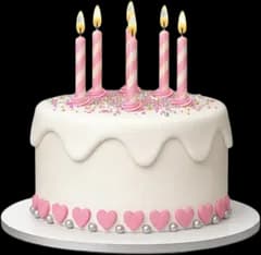 A birthday cake with lit candles
