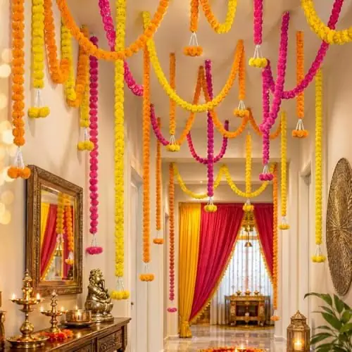 House decoration (genda jhalar, gate), an example setup